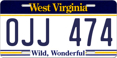 WV license plate OJJ474
