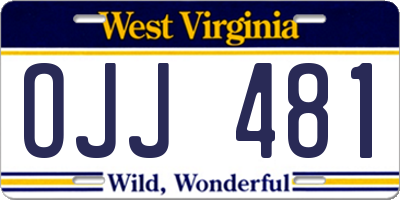 WV license plate OJJ481