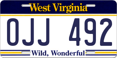 WV license plate OJJ492