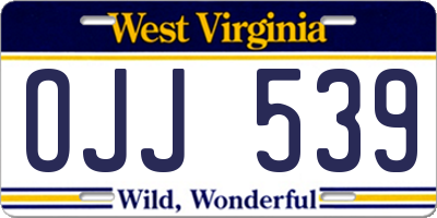 WV license plate OJJ539