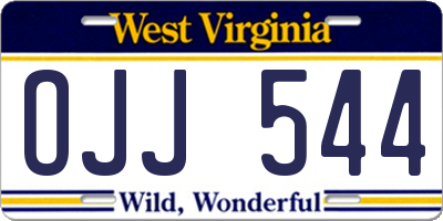 WV license plate OJJ544