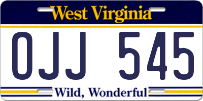 WV license plate OJJ545