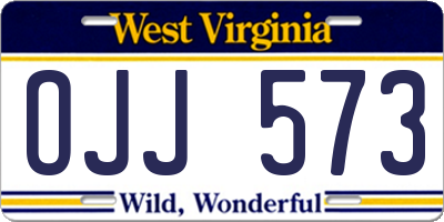 WV license plate OJJ573