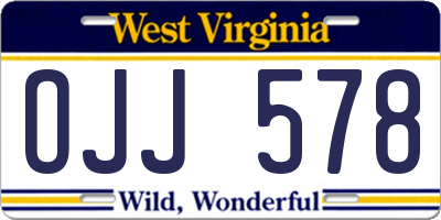 WV license plate OJJ578