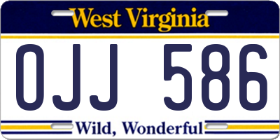 WV license plate OJJ586