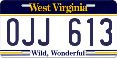 WV license plate OJJ613