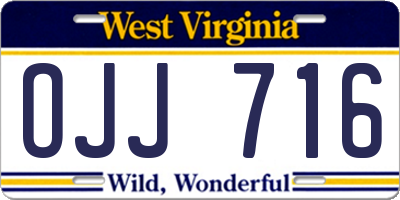 WV license plate OJJ716