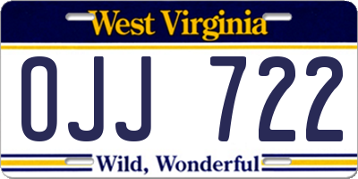 WV license plate OJJ722