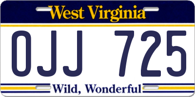 WV license plate OJJ725