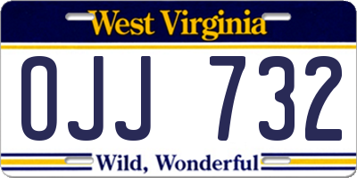 WV license plate OJJ732