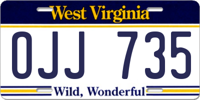 WV license plate OJJ735
