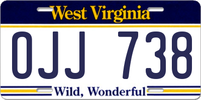 WV license plate OJJ738