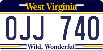 WV license plate OJJ740