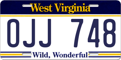 WV license plate OJJ748