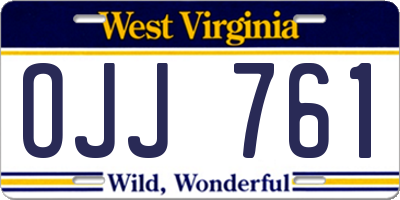 WV license plate OJJ761