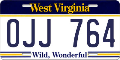WV license plate OJJ764