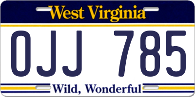 WV license plate OJJ785