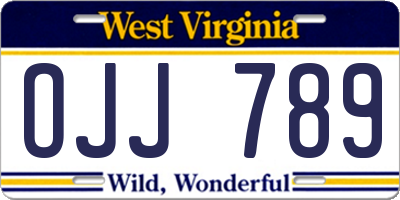 WV license plate OJJ789