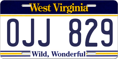 WV license plate OJJ829