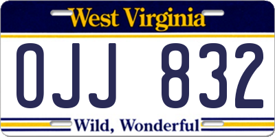 WV license plate OJJ832