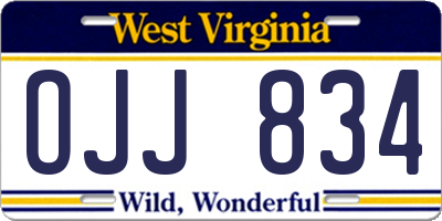 WV license plate OJJ834