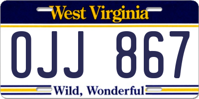 WV license plate OJJ867