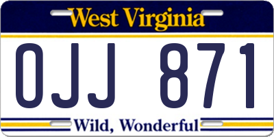 WV license plate OJJ871