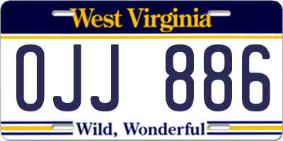 WV license plate OJJ886