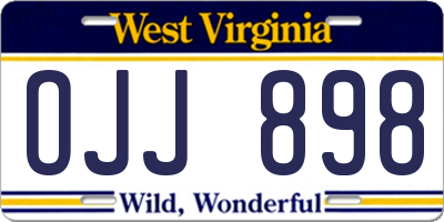WV license plate OJJ898