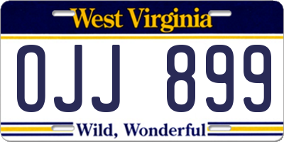 WV license plate OJJ899