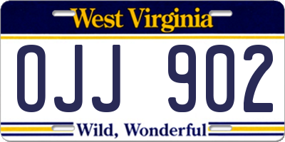WV license plate OJJ902