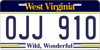 WV license plate OJJ910