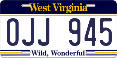 WV license plate OJJ945