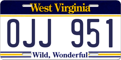WV license plate OJJ951