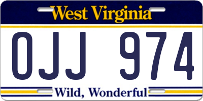 WV license plate OJJ974