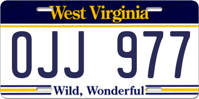 WV license plate OJJ977