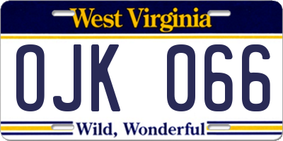 WV license plate OJK066