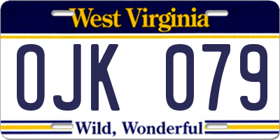 WV license plate OJK079