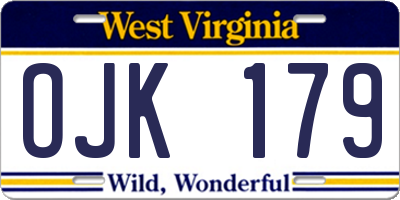 WV license plate OJK179