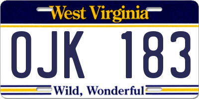 WV license plate OJK183