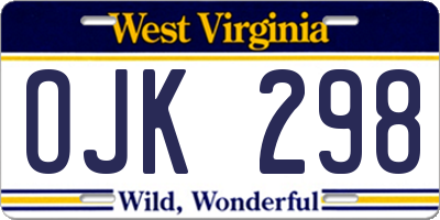 WV license plate OJK298