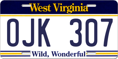WV license plate OJK307