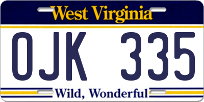 WV license plate OJK335