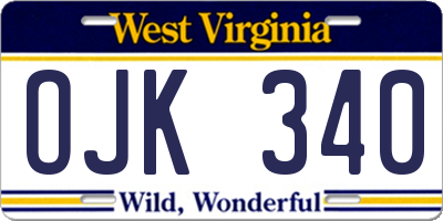 WV license plate OJK340