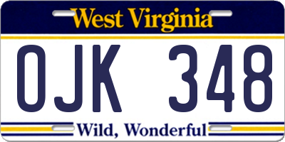 WV license plate OJK348