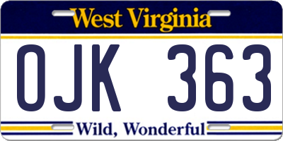 WV license plate OJK363