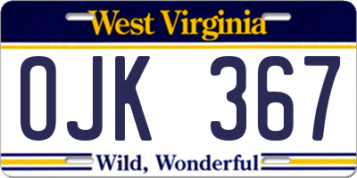 WV license plate OJK367