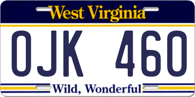 WV license plate OJK460