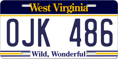 WV license plate OJK486