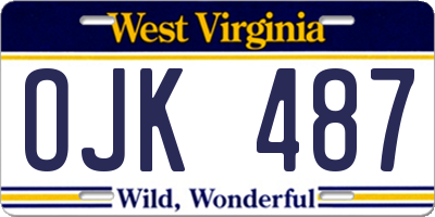 WV license plate OJK487